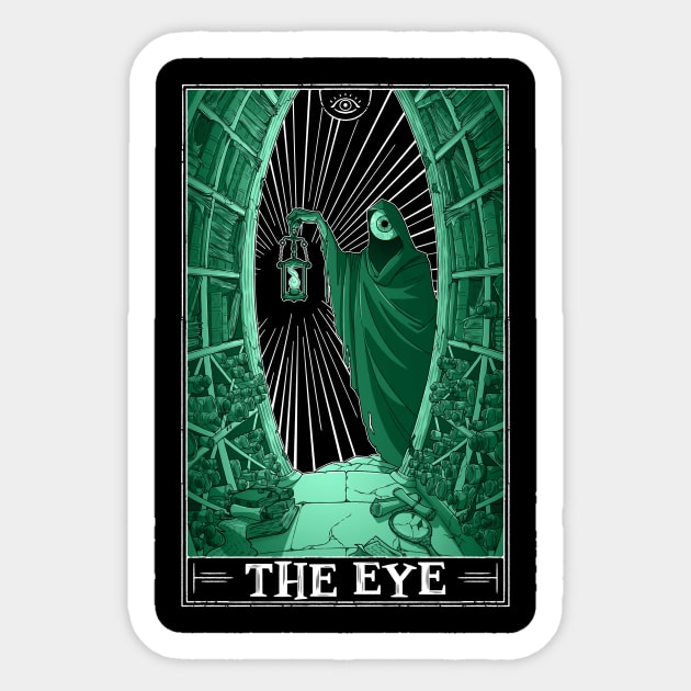 The Eye Tarotesque (dark) Sticker by Rusty Quill